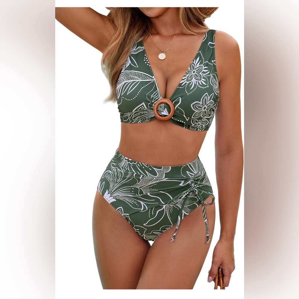 Green Floral Bikini